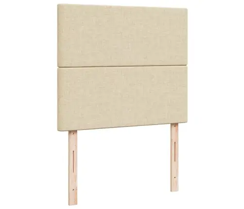 Atsperu Gultas Rāmis Ar Matraci, Krēmkrāsas, 120X200 Cm, Audums Vidaxl