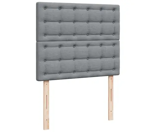 Atsperu Gulta Ar Matraci, Gaiši Pelēka Audums, 120X200Cm Vidaxl