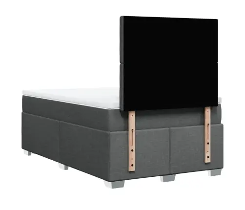 Lova Su Spyruoklėmis Ir Čiužiniu, Tamsiai Pilka, 120X200 Cm