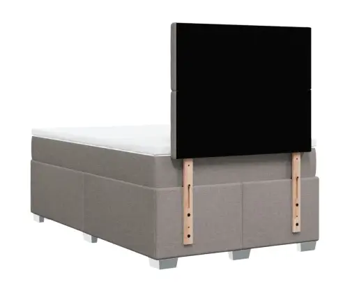 Lova Su Spyruoklėmis Ir Čiužiniu, Taupe, 120X200 cm Audinys