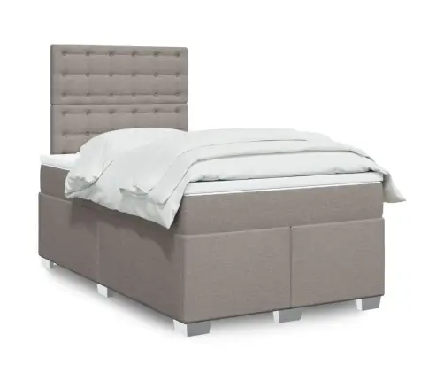 Lova Su Spyruoklėmis Ir Čiužiniu, Taupe, 120X200 cm Audinys