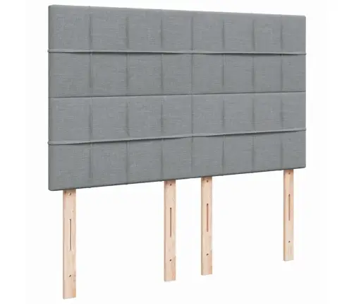 Atsperu Gulta Ar Matraci, Gaiši Pelēka Audums, 140X190 Cm Vidaxl