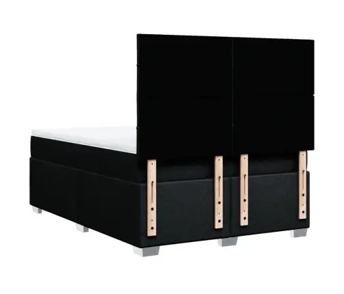 Atsperu Gulta Ar Matraci, Melna Audums, 140X190 Cm Vidaxl