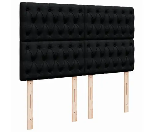 Atsperu Gulta Ar Matraci, Melna Audums, 140X190 Cm Vidaxl