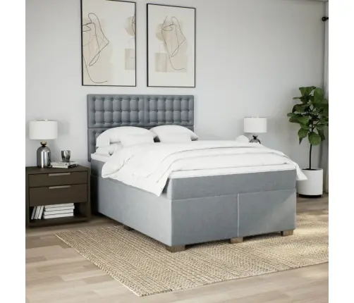 Kontinentaalvoodi Madratsiga, Helehall, 140X190 cm Kangas