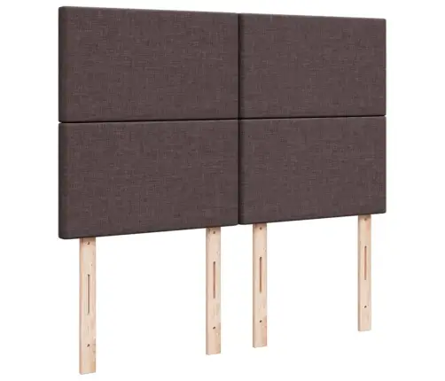 Atsperu Gulta Ar Matraci, Tumši Brūna, 140X200 Cm, Audums Vidaxl