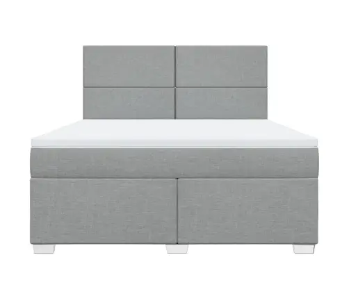 Lova Su Spyruoklėmis Ir Čiužiniu, Pilka, 180X200cm Audinys