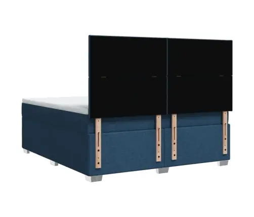 Atsperu Gulta Ar Matraci, Zils, 180X200 Cm, Audums Vidaxl