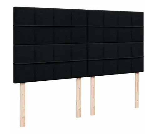 Atsperu Gulta Ar Matraci, Melns, 180X200 Cm, Audums Vidaxl