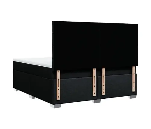 Atsperu Gulta Ar Matraci, Melns, 180X200 Cm, Audums Vidaxl