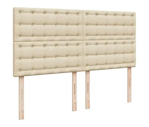 Atsperu Gulta Ar Matraci, Krēmkrāsas, 180X200 Cm, Audums Vidaxl