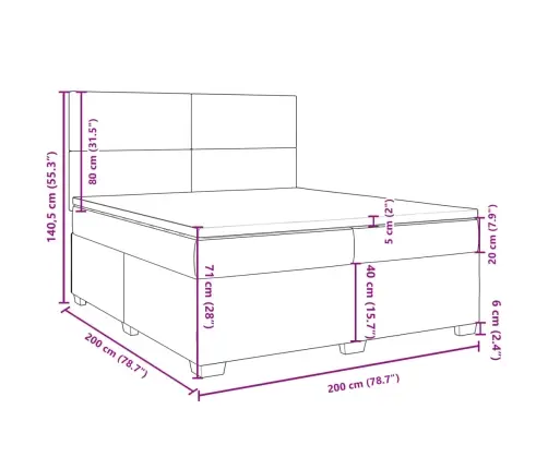 Atsperu Gulta Ar Matraci, Gaiši Pelēka Audums, 200X200Cm Vidaxl