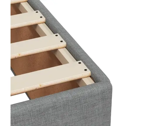 Atsperu Gulta Ar Matraci, Gaiši Pelēka Audums, 200X200Cm Vidaxl