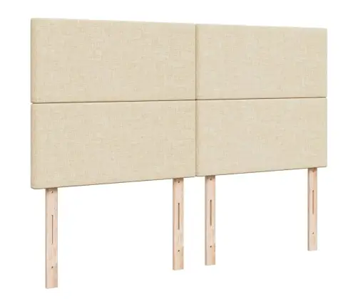 Atsperu Gultas Rāmis Ar Matraci, Krēmkrāsas Audums, 200X200 Cm Vidaxl