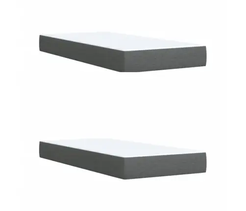 Atsperu Gulta Ar Matraci, Tumši Pelēka Audums, 200X200Cm Vidaxl