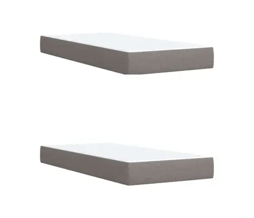 Atsperu Gultas Rāmis Ar Matraci, Pelēkbrūns, 200X200 Cm, Audums Vidaxl