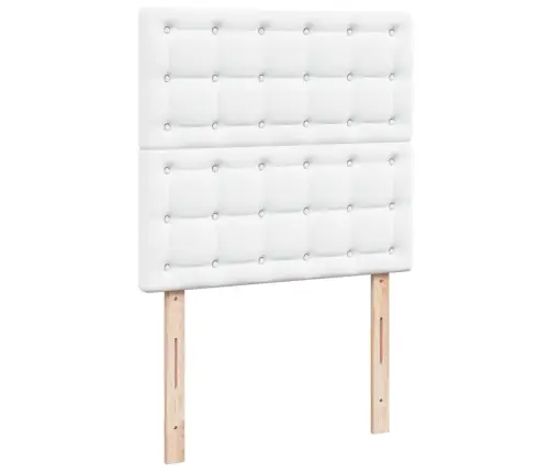 Atsperu Gulta Ar Matraci, Balta, 80X200 Cm, Mākslīgā Āda Vidaxl