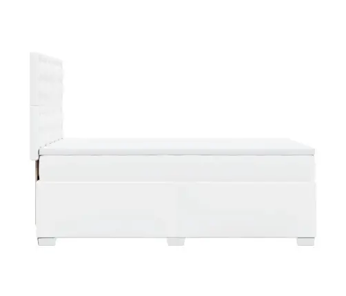 Atsperu Gulta Ar Matraci, Balta, 80X200 Cm, Mākslīgā Āda Vidaxl