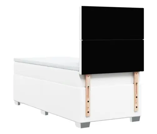 Atsperu Gulta Ar Matraci, Balta, 80X200 Cm, Mākslīgā Āda Vidaxl