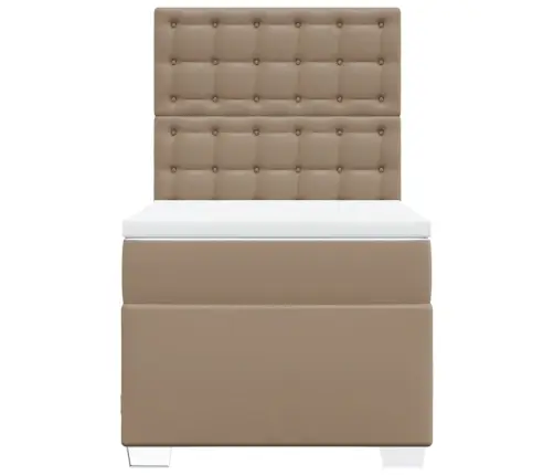 Lova Su Spyruoklėmis/Čiužiniu, Kapučino, 80X200cm Dirbtinė Oda