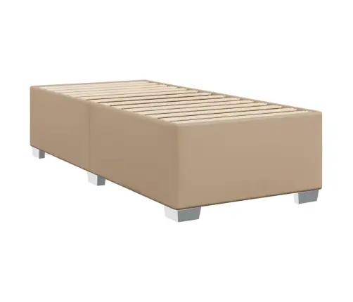 Lova Su Spyruoklėmis/Čiužiniu, Kapučino, 80X200cm Dirbtinė Oda