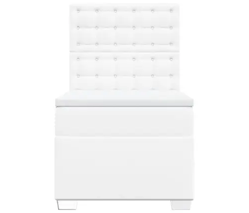 Kontinentaalvoodi Madratsiga, Valge, 90X190 cm Kunstnahk