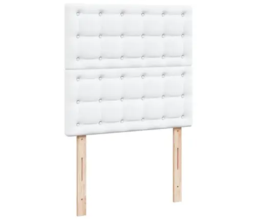 Kontinentaalvoodi Madratsiga, Valge, 90X200 cm Kunstnahk