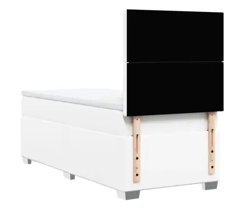 Atsperu Gulta Ar Matraci, Balta, 100X200 Cm, Mākslīgā Āda Vidaxl