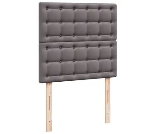 Atsperu Gulta Ar Matraci, Pelēka, 100X200 Cm, Mākslīgā Āda Vidaxl