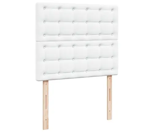 Lova Su Spyruoklėmis/Čiužiniu, Balta, 120X190cm Dirbtinė Oda