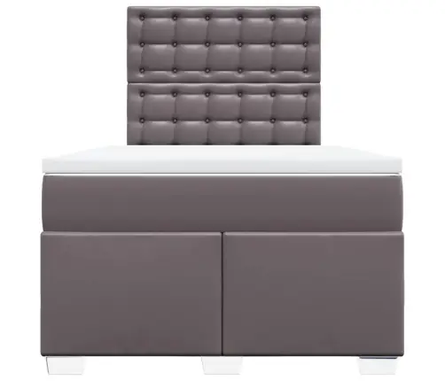 Lova Su Spyruoklėmis/Čiužiniu, Pilka, 120X190cm Dirbtinė Oda