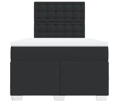 Atsperu Gulta Ar Matraci, Melna, 120X200 Cm, Mākslīgā Āda Vidaxl