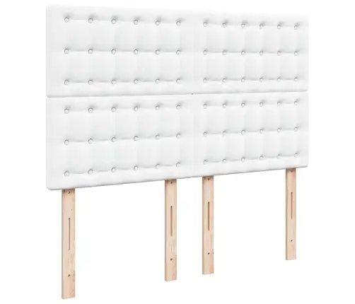 Lova Su Spyruoklėmis Ir Čiužiniu, Balta,140X200cm Dirbtinė Oda