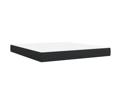 Kontinentaalvoodi Madratsiga, Must, 180X200 cm Kunstnahk