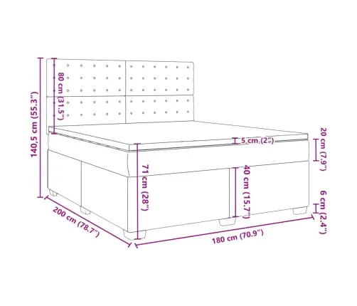 Kontinentaalvoodi Madratsiga, Hall, 180X200 cm Kunstnahk