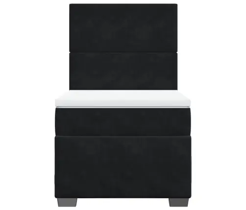 Atsperu Gulta Ar Matraci, Melna Samts, 80X200 Cm Vidaxl