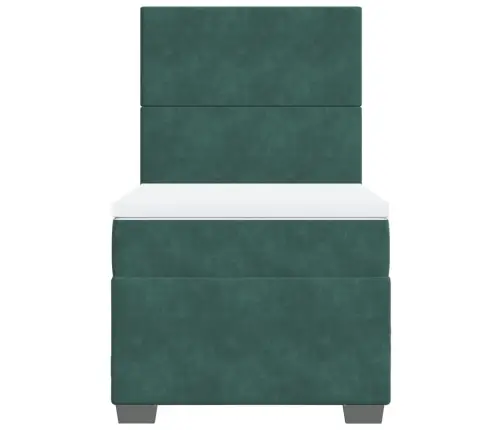 Kontinentaalvoodi Madratsiga, Tumeroheline, 80X200 cm Samet