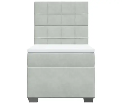 Kontinentaalvoodi Madratsiga, Helehall, 80X200 cm Samet