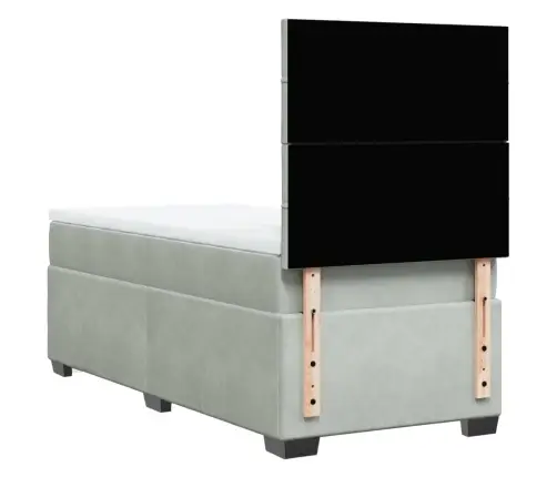 Kontinentaalvoodi Madratsiga, Helehall, 80X200 cm Samet