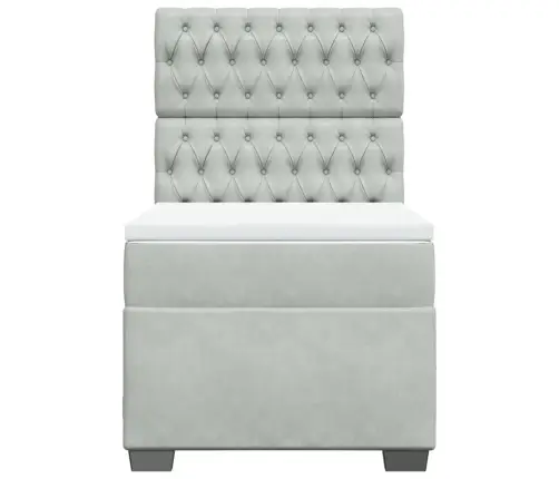 Atsperu Gulta Ar Matraci, Gaiši Pelēka Samts, 80X200 Cm Vidaxl