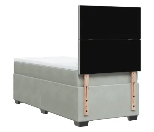 Kontinentaalvoodi Madratsiga, Helehall, 90X190 cm Samet