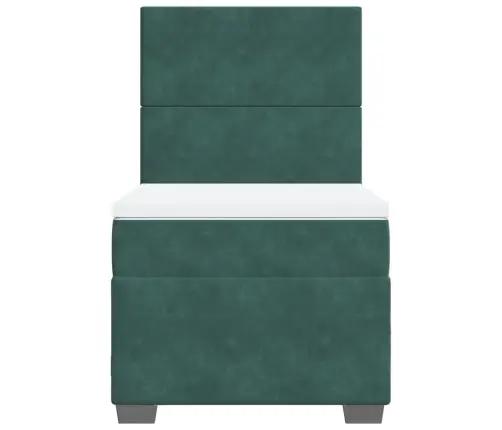 Kontinentaalvoodi Madratsiga, Tumeroheline, 90X190 cm Samet