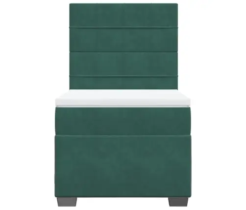 Kontinentaalvoodi Madratsiga, Tumeroheline, 90X190 cm Samet