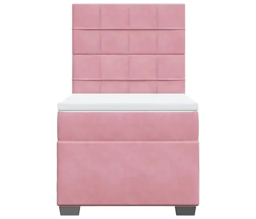 Kontinentaalvoodi Madratsiga, Roosa, 90X190 cm Samet