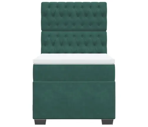 Kontinentaalvoodi Madratsiga, Tumeroheline, 90X190 cm Samet