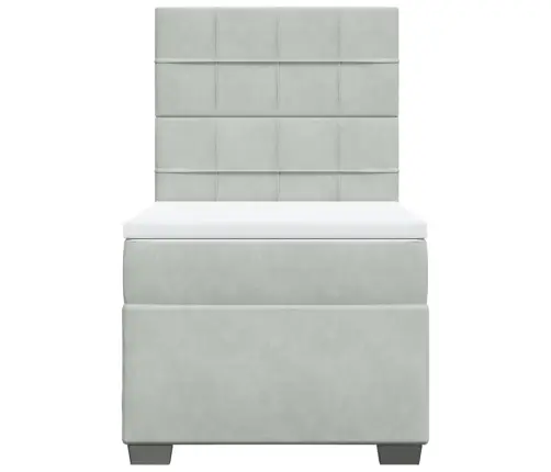 Kontinentaalvoodi Madratsiga, Helehall, 90X200 cm Samet