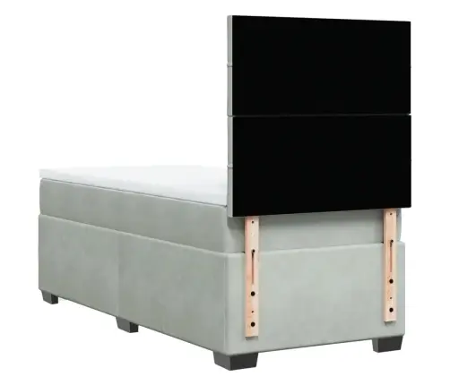 Kontinentaalvoodi Madratsiga, Helehall, 90X200 cm Samet