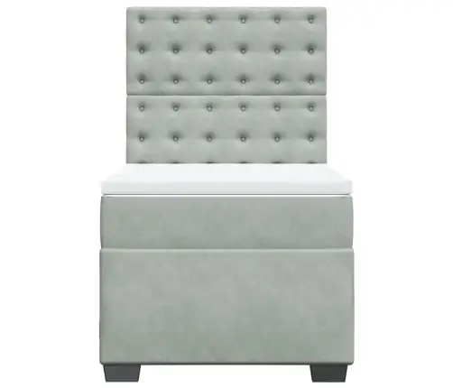 Kontinentaalvoodi Madratsiga, Helehall, 90X200 cm Samet