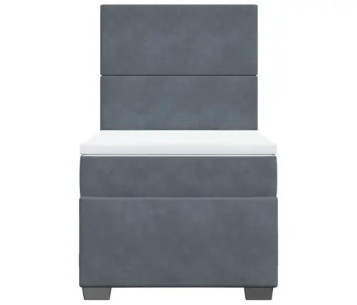 Kontinentaalvoodi Madratsiga, Tumehall, 100X200 cm Samet