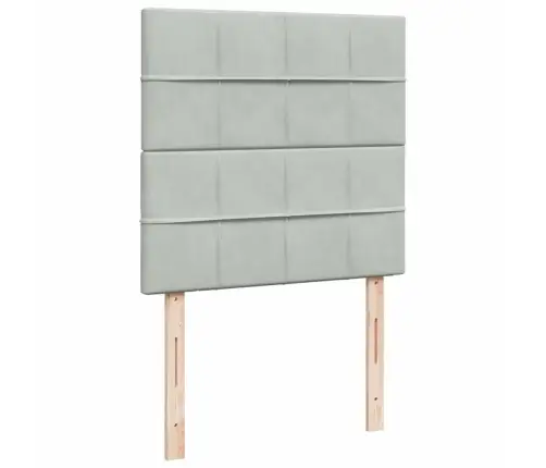 Atsperu Gulta Ar Matraci, Gaiši Pelēka Samts, 100X200 Cm Vidaxl